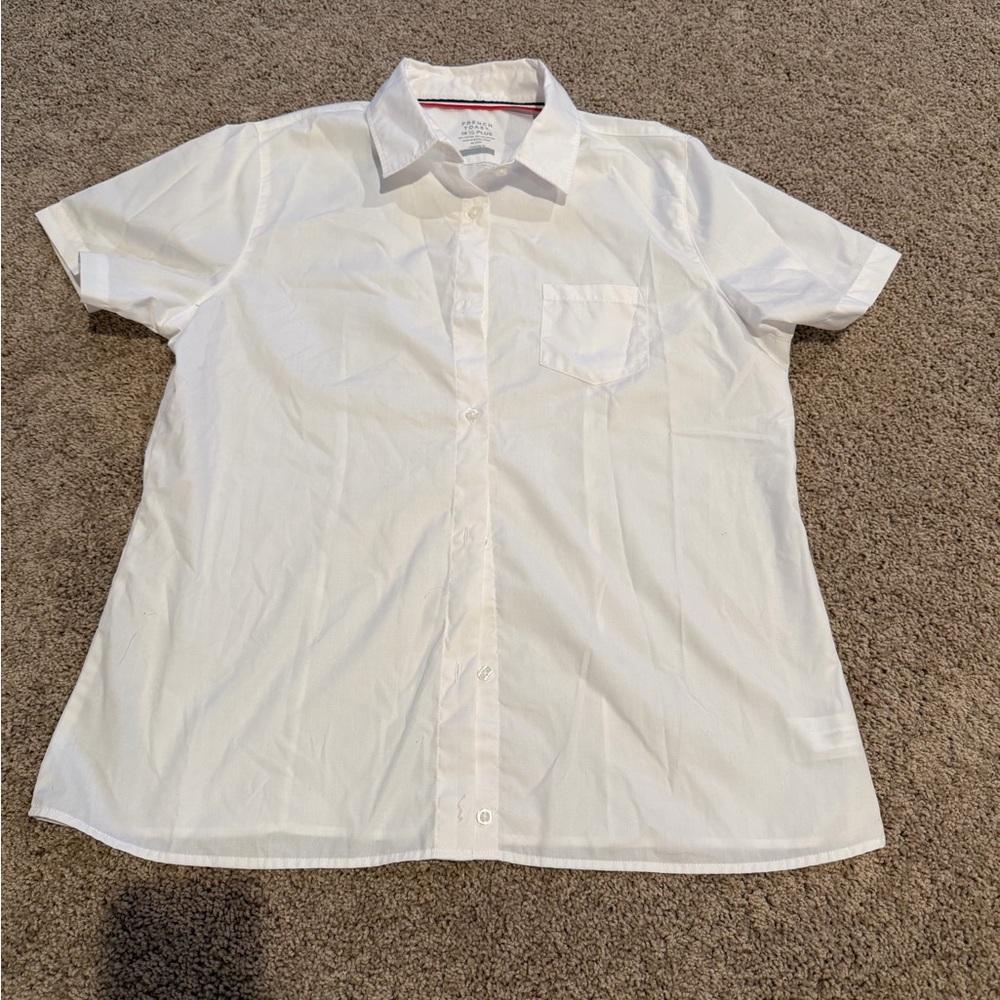 French Toast Girl’s White Casual Button Down Shirt